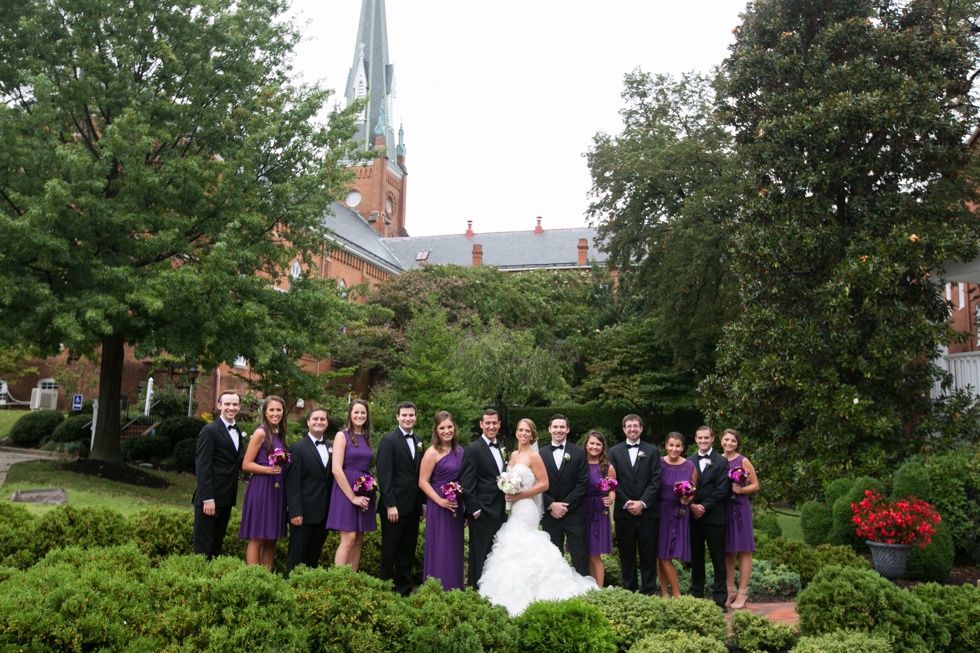 Carroll House Garden wedding party photographs