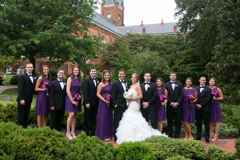 Carroll House Garden wedding party photographs