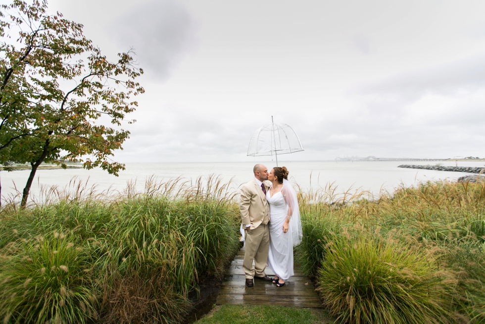 Rainy Beach Wedding Portraits