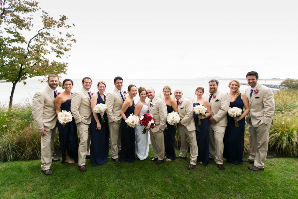 Rainy Chesapeake Bay Beach Club Wedding Party