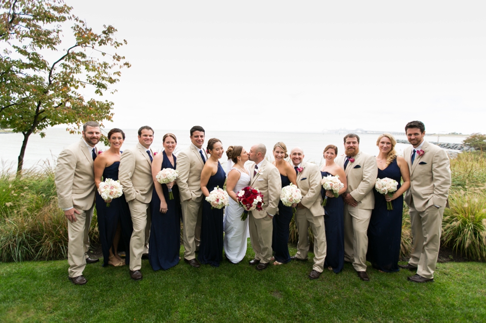 Rainy Chesapeake Bay Beach Club Wedding Party