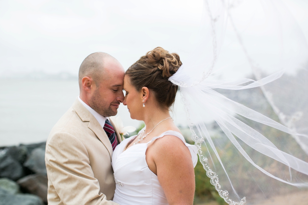 Rainy Chesapeake Bay Beach Club Wedding Veil