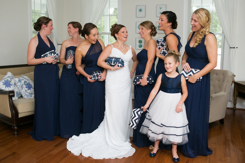 Rainy Chesapeake Bay Beach Club Wedding Party