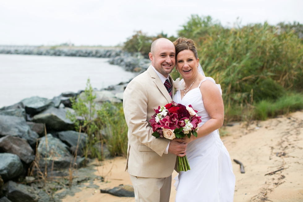 Rainy Chesapeake Bay Beach Club Wedding Photograph