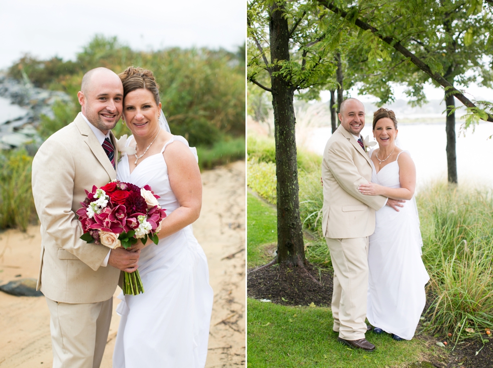 Rainy Chesapeake Bay Beach Club Wedding Photographs