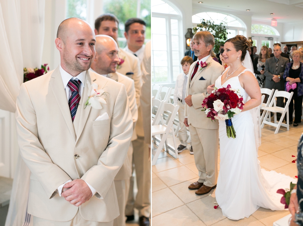 Rainy Chesapeake Bay Beach Club Indoor Wedding Ceremony