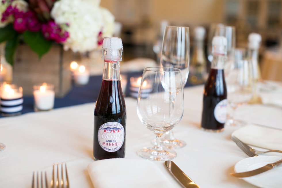 Rainy Eastern Shore Wedding - Home made Wine Favor