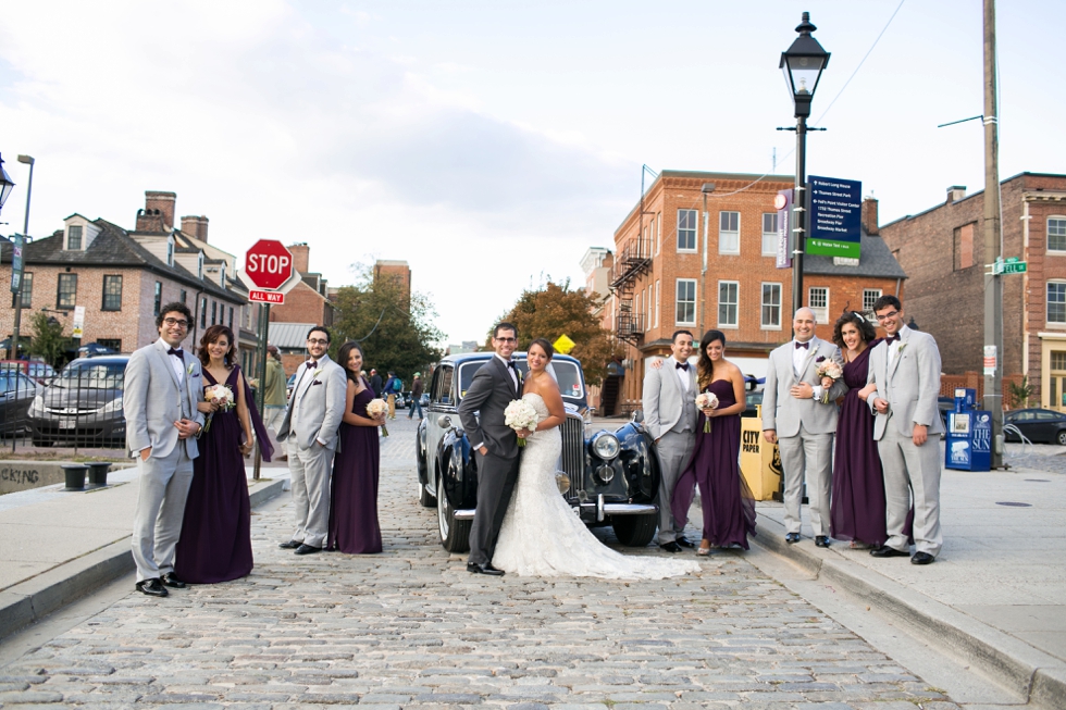 Fells Point Wedding Portrait - Vintage Car photographer