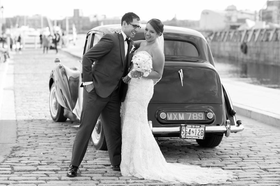 Fells Point Wedding Portrait - Vintage Car photographer