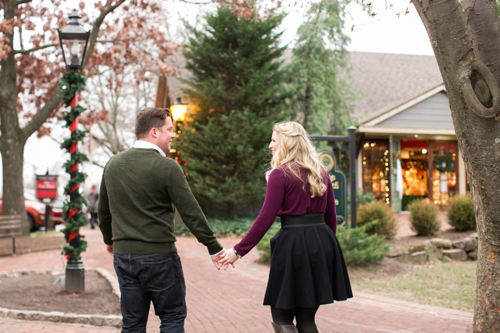 Peddler's Village Christmas Engagement Photographs