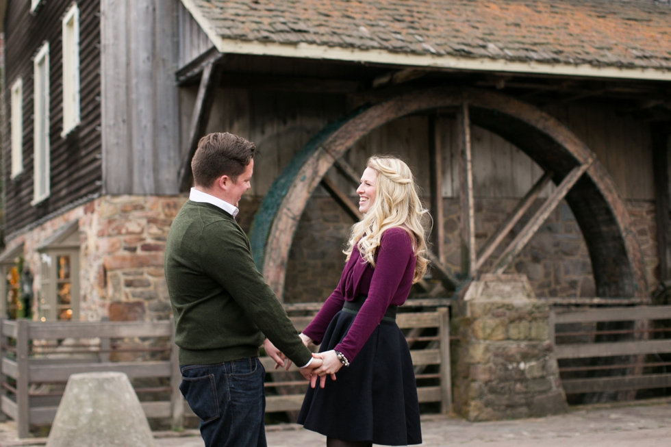 Peddler's Village Christmas Engagement Photographs