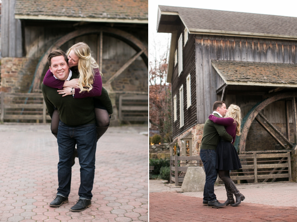 Peddler's Village Christmas Engagement Photographs