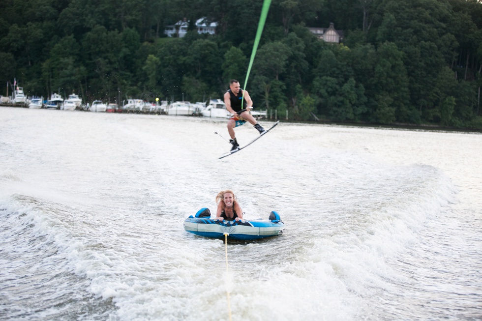 Rhodes River Wakeboarding Engagement photographer