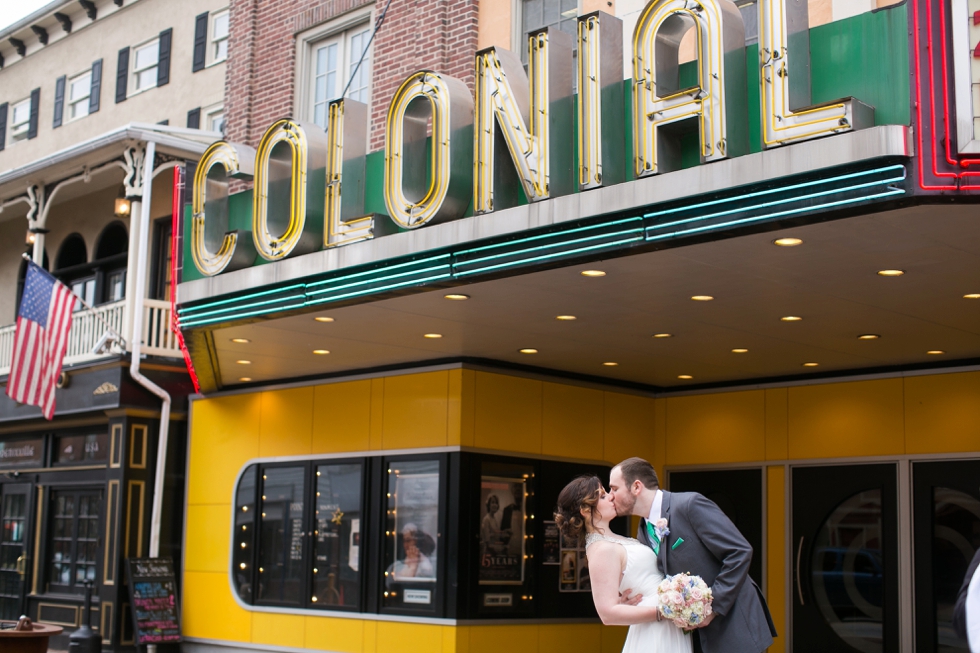 The Colonial Theatre Wedding Couple - Phoenixville PA Wedding Photographer