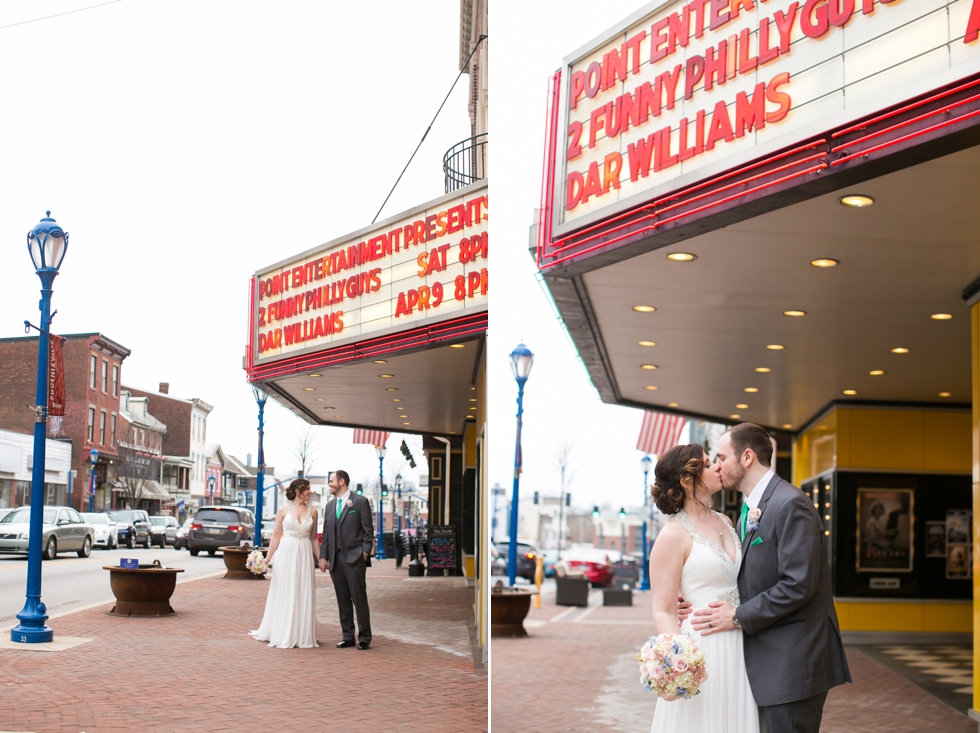 The Colonial Theatre Wedding Couple - Phoenixville PA Wedding Photographer