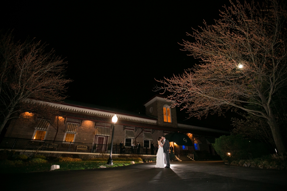 Night wedding portrait - The Columbia Station Wedding Reception - Phoenixville wedding