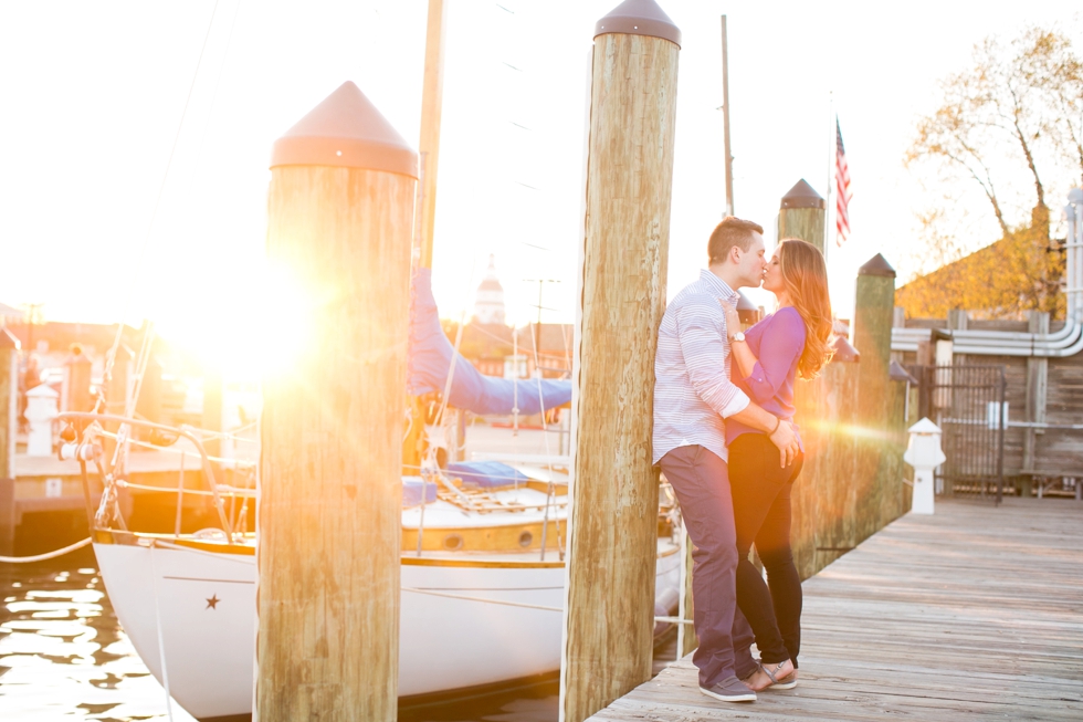 Annapolis Maryland City Dock Engagement Photos - Boat Engagement