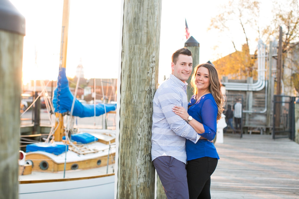 Annapolis Maryland City Dock Engagement Photos - Boat Engagement