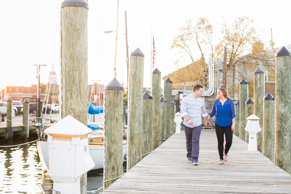 Annapolis Maryland City Dock Sunset Engagement Photos - Boat Engagement