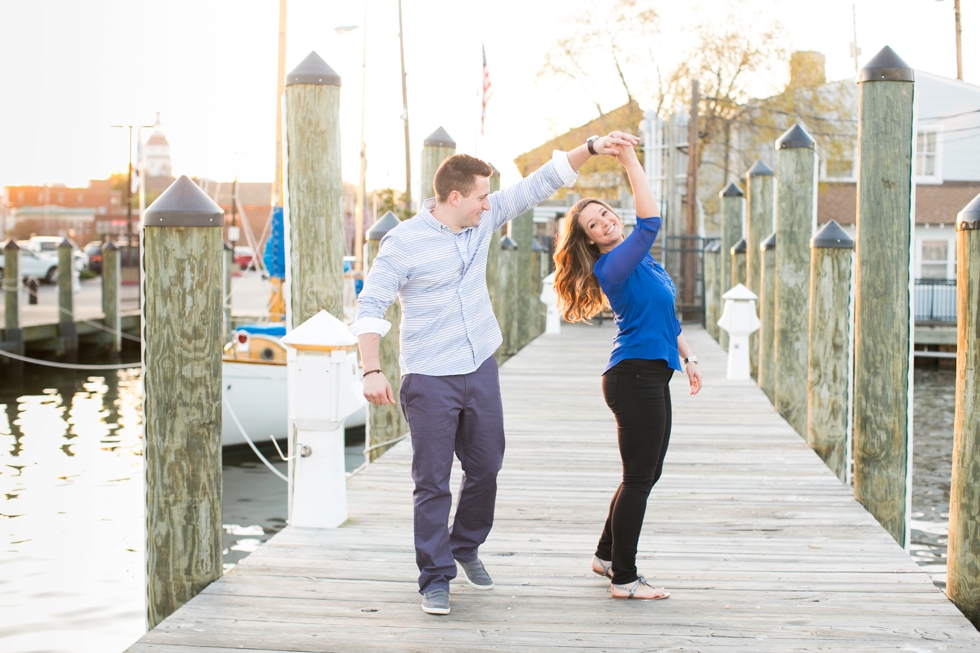 Annapolis Maryland City Dock Sunset Engagement Photos - Boat Engagement