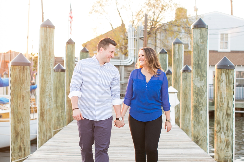 Annapolis Maryland City Dock Sunset Engagement Photos - Boat Engagement