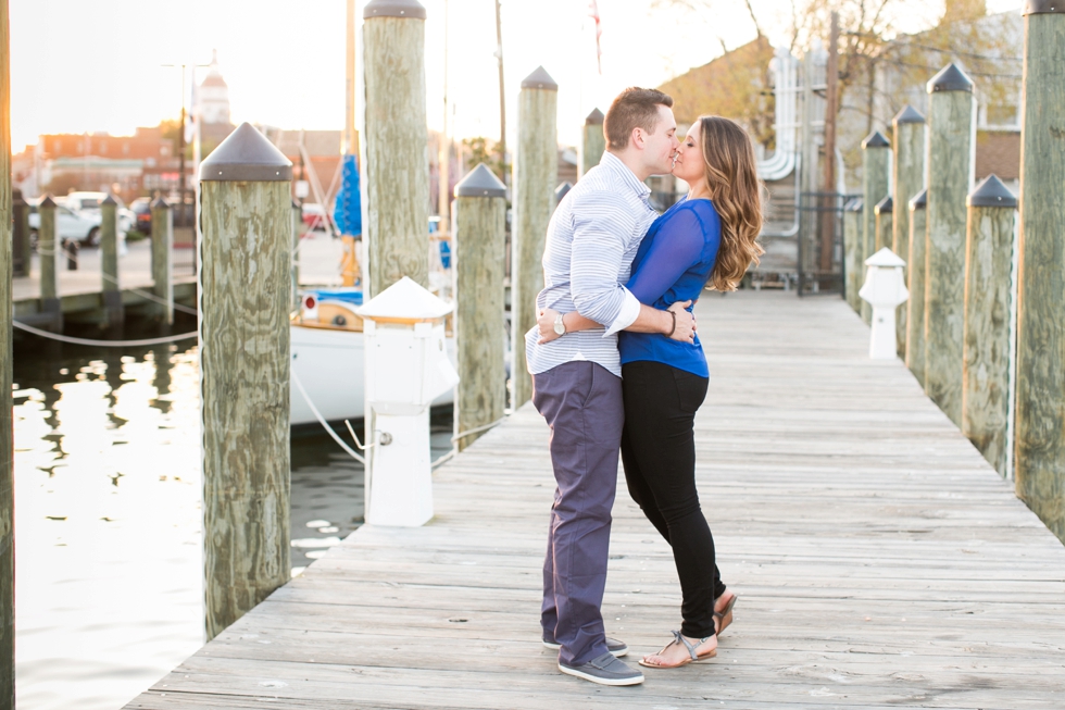 Annapolis Maryland City Dock Sunset Engagement Photos - Boat Engagement