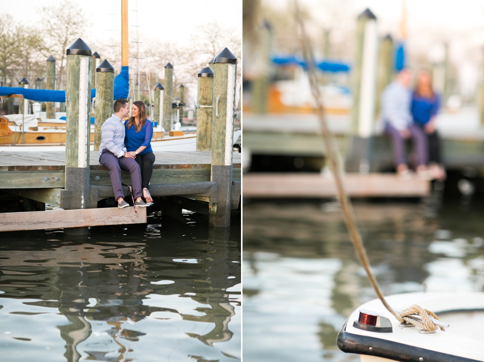 Annapolis Maryland City Dock Sunset Engagement Photos - Boat Engagement