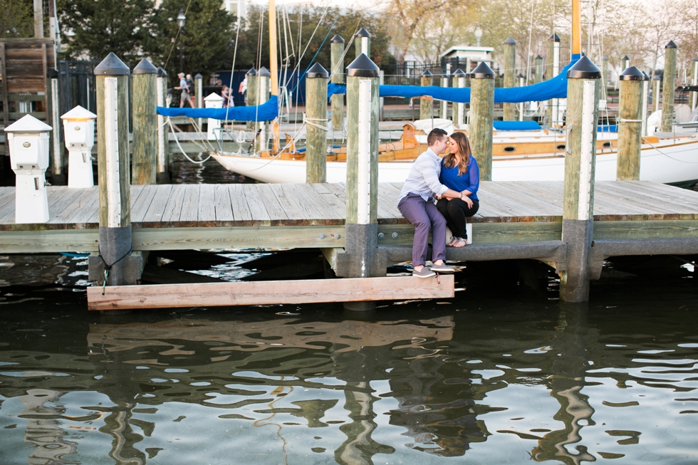 Annapolis Maryland City Dock Sunset Engagement Photos - Boat Engagement