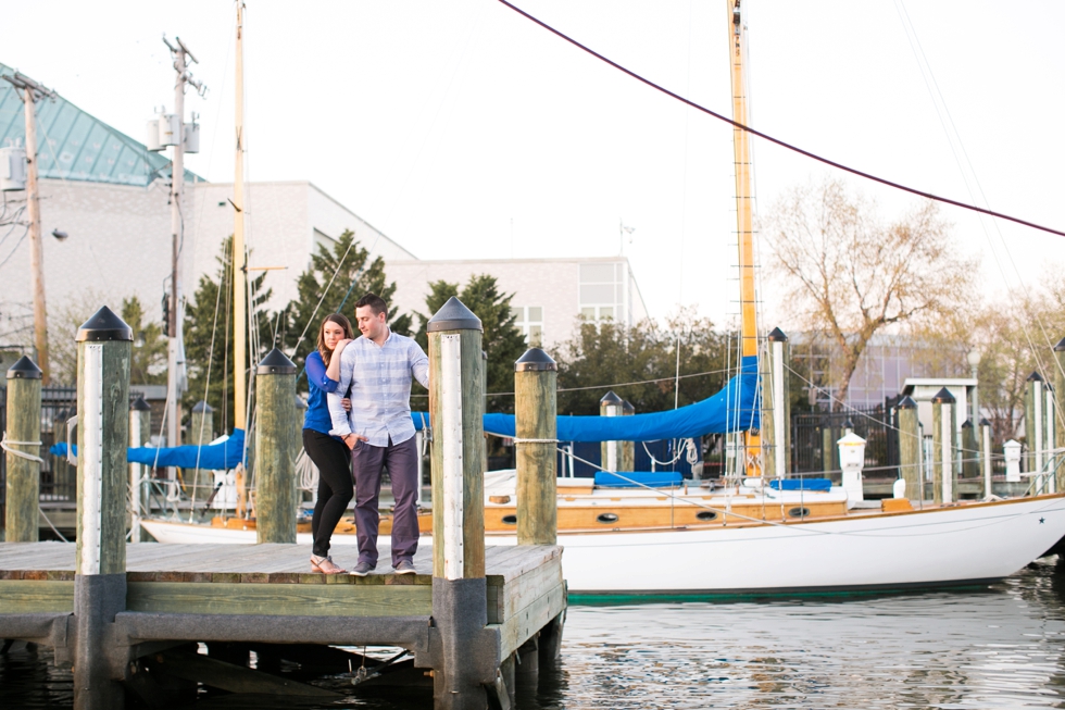 Annapolis Maryland City Dock Sunset Engagement Photos - Boat Engagement