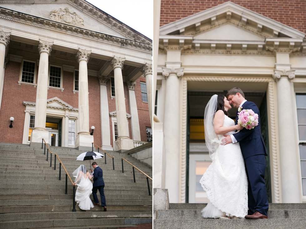 Rainy Annapolis State House wedding couple - Philadelphia wedding photographer