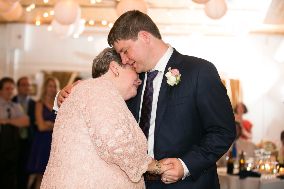 Rainy Annapolis Maritime Museum married couple - Wedding Mother Son Dance