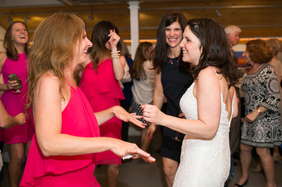 Rainy Annapolis Maritime Museum wedding reception