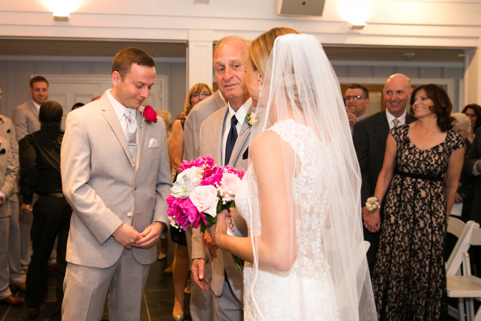 Philadelphia wedding photographer - Chesapeake Bay Beach Club rainy wedding ceremony