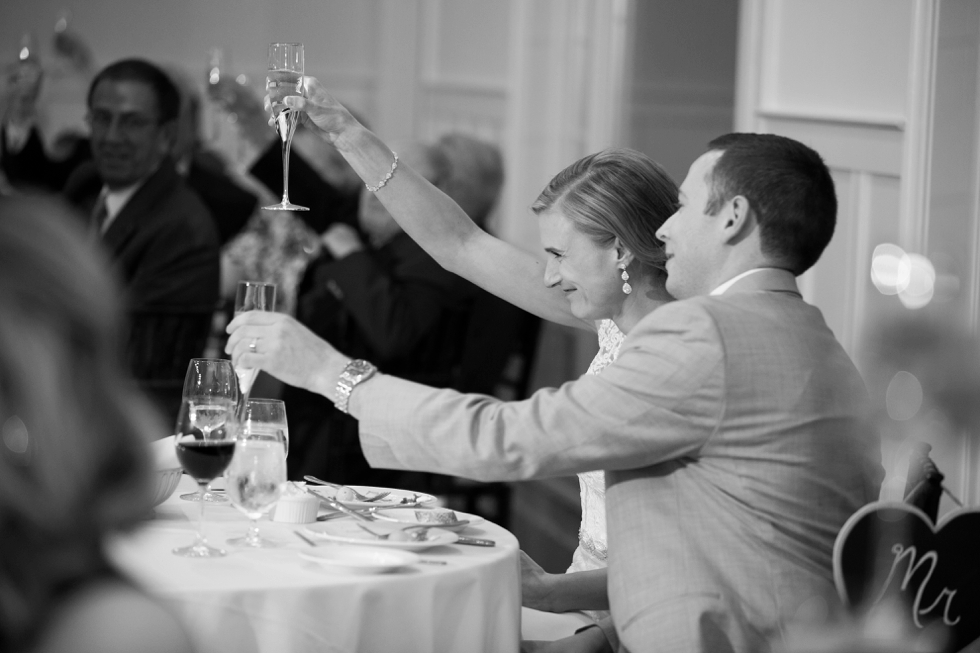 Eastern Shore Chesapeake Bay Beach House rainy wedding reception toast