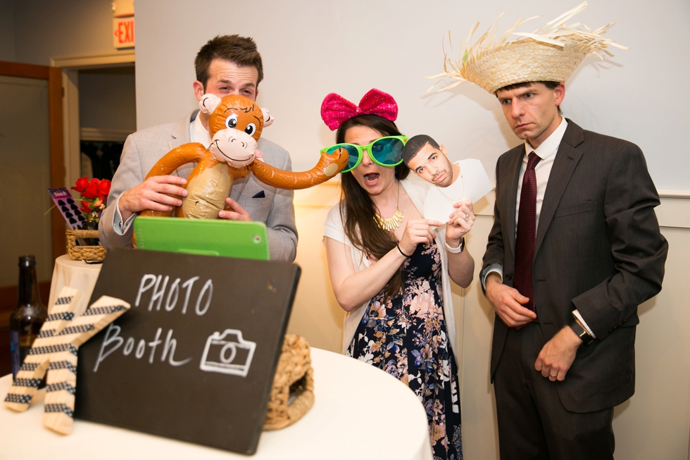 Eastern Shore Chesapeake Bay Beach House rainy wedding reception photo booth