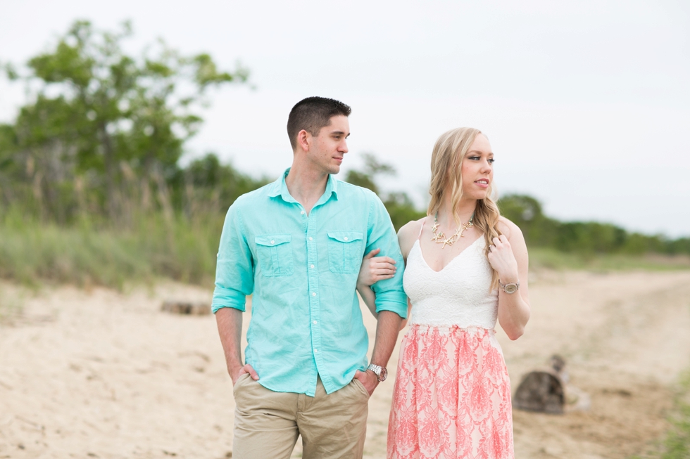 Terrapin Park Eastern Shore Beach Engagement Photographs