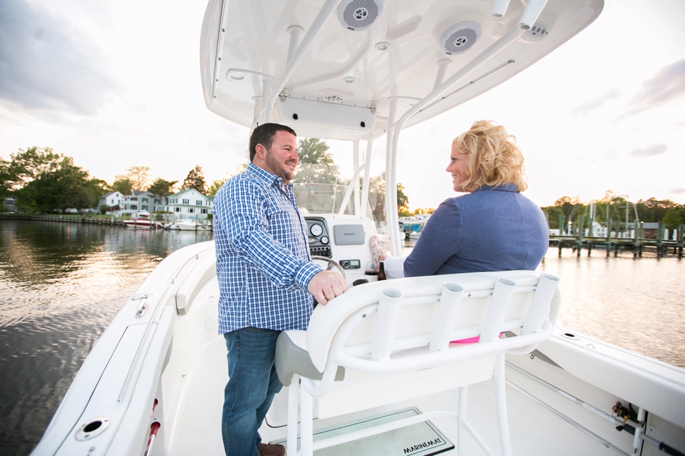 St. Michael's Engagement Photographer - Destination Engagement on a boat