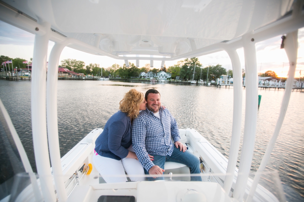 St. Michael's Engagement Photographer - Destination Engagement on a boat