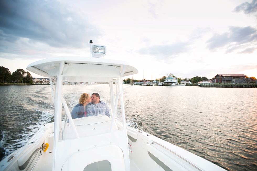 St. Michael's Engagement Photographer - Destination Engagement on a boat