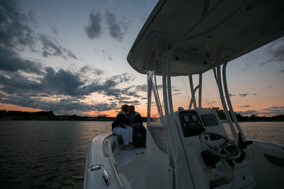 St. Michael's Engagement Photographer - Destination Engagement on a boat