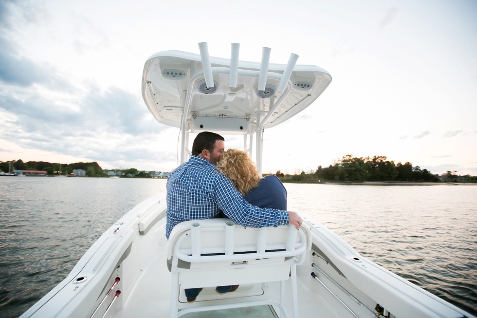 St. Michael's Engagement Photographer - Destination Engagement on a boat