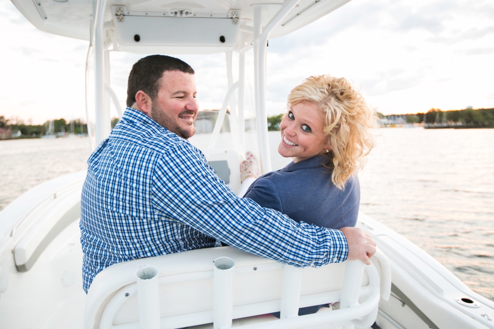 St. Michael's Engagement Photographer - Destination Engagement on a boat