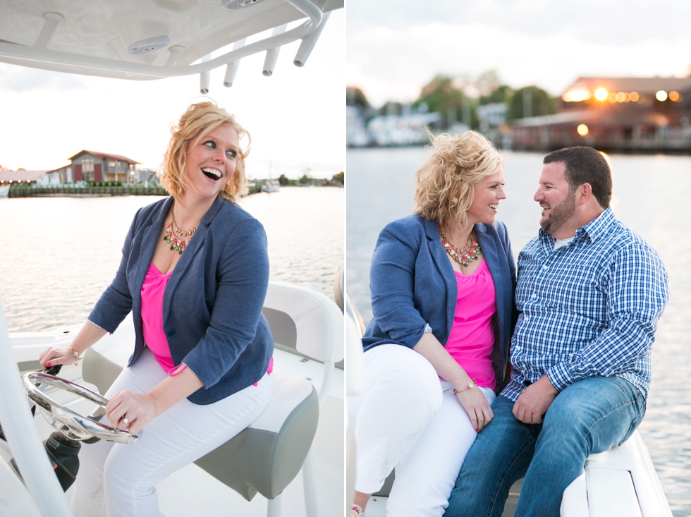 St. Michael's Engagement Photographer - Destination Engagement on a boat