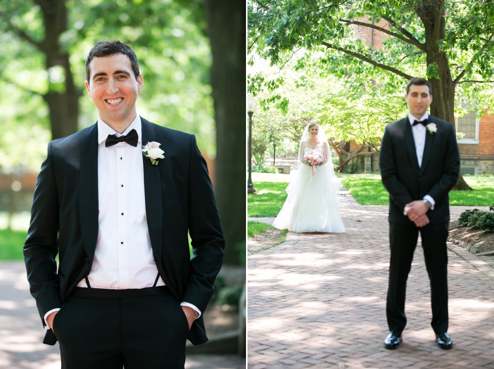 Annapolis MD St Johns College Wedding First Look - Maria Jeff