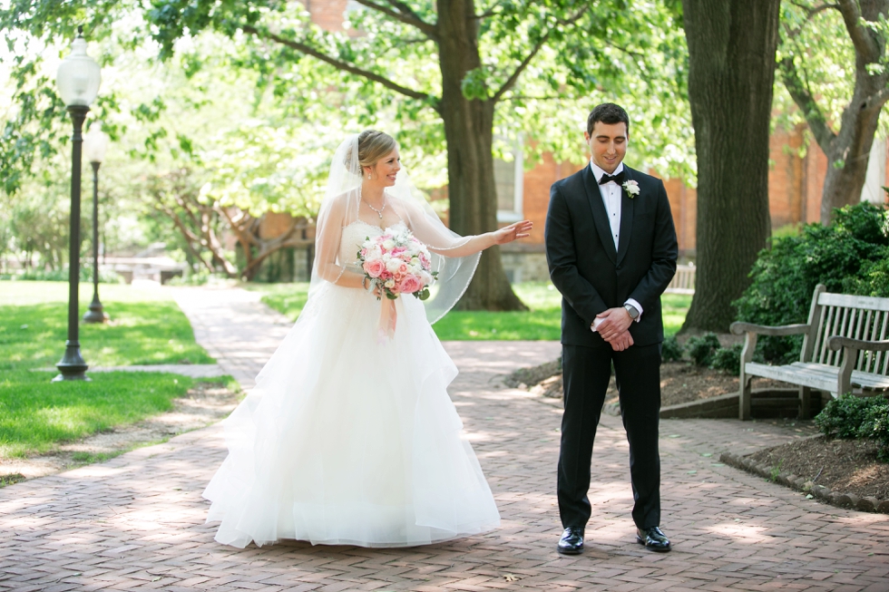 Annapolis MD St Johns College Wedding First Look - Maria Jeff