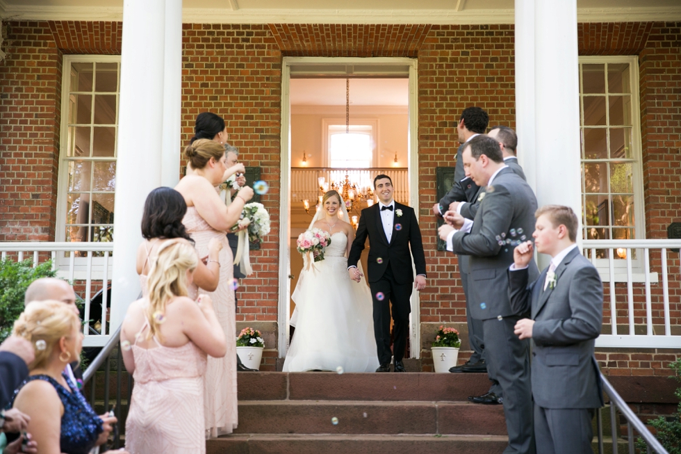 St Johns College McDowell Hall Wedding ceremony - Philadelphia wedding photographers - Bubble exit