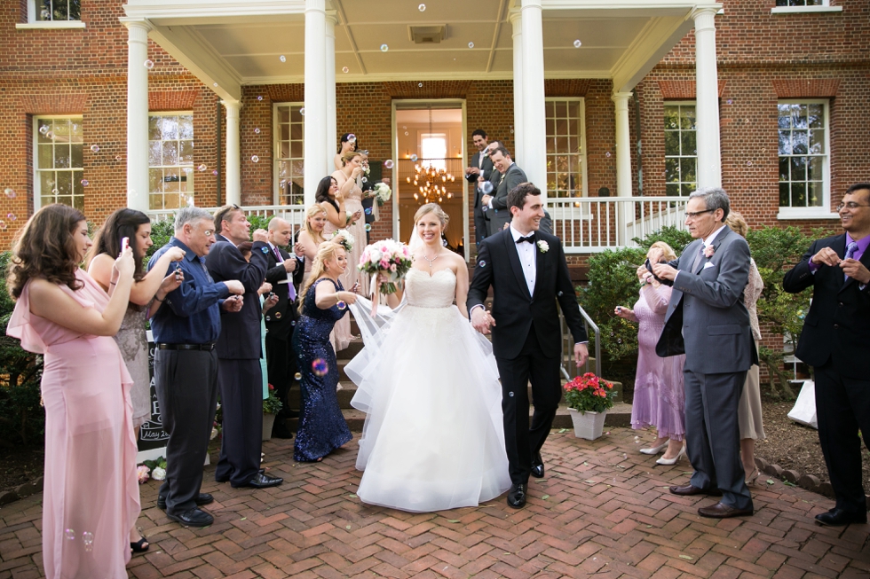 Annapolis MD St Johns College McDowell Hall Wedding Photos - Philadelphia wedding photographers Bubble exit