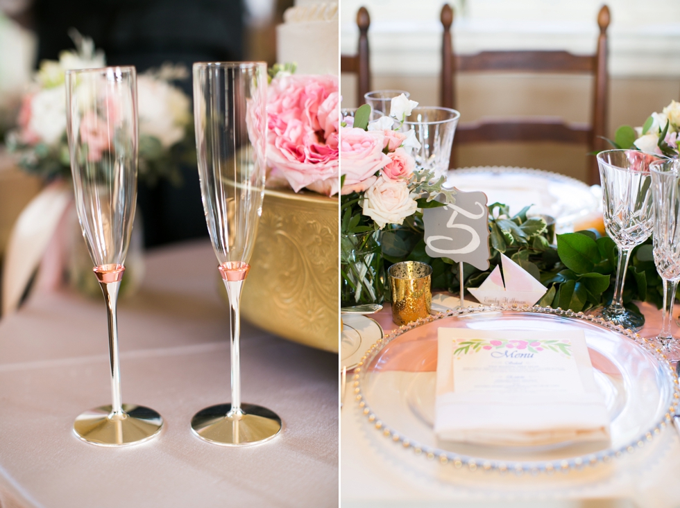 St Johns College Randall Hall Wedding Reception Details - Blossom and Basket Boutique