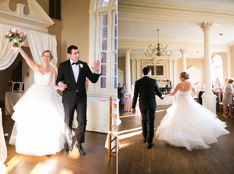 St Johns College Randall Hall Wedding Reception Details - Blossom and Basket Boutique