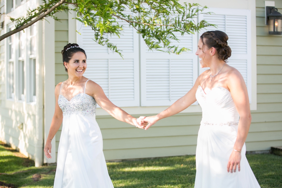 Having a First Look at the Beach - Wedding Photographers in Jersey Shore